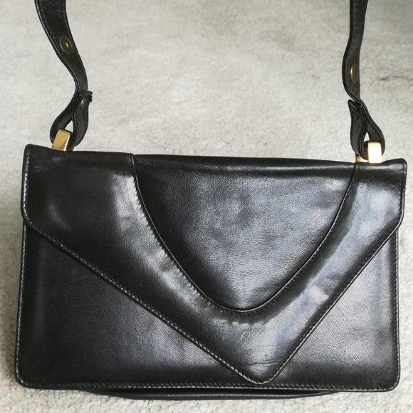 Vintage Handbags - Real leather vintage convertible bag